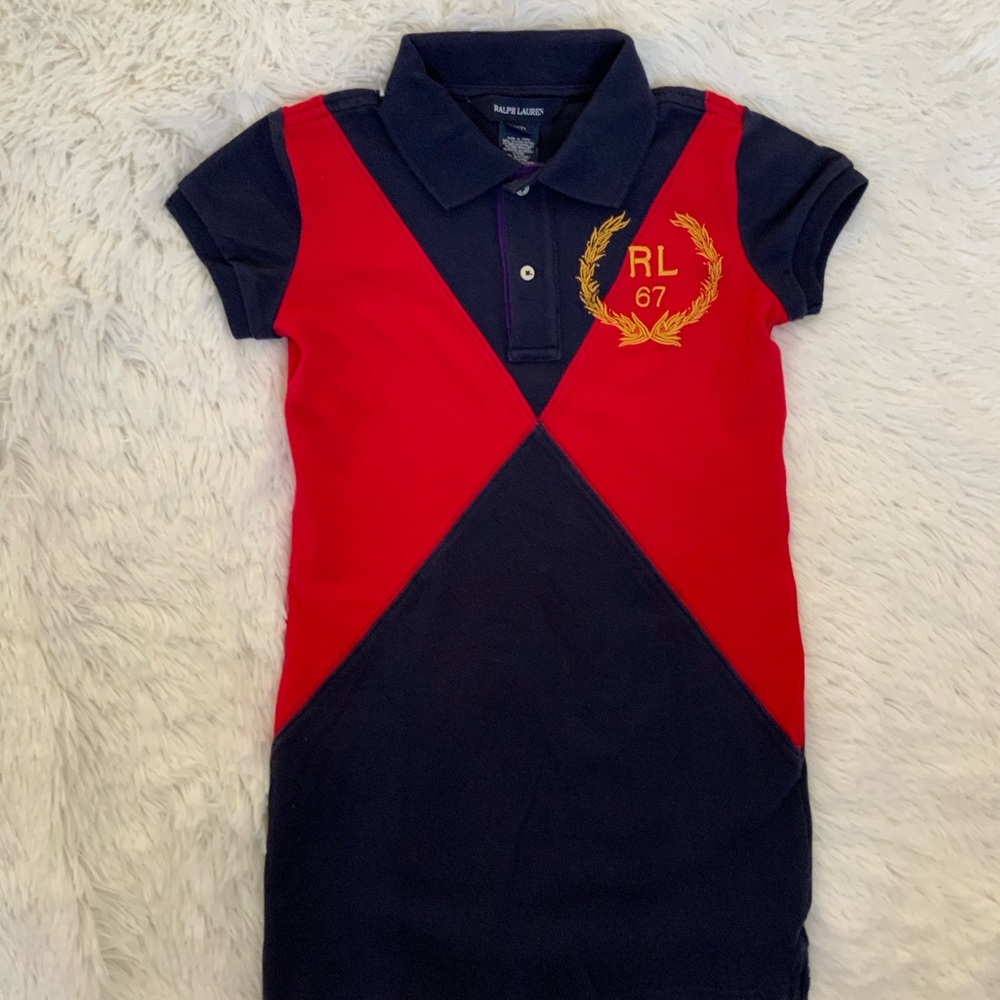 Ralph Lauren Kids Red and Navy Polo Dress